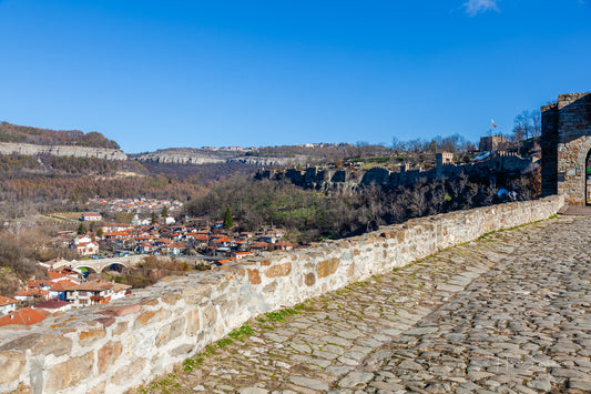 View of Veliko Tarnovo from hill of Tsarevets Fortress